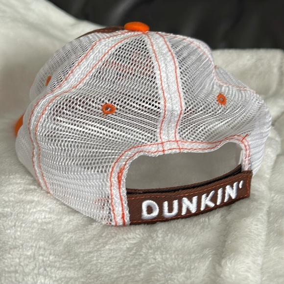 Dunkin' Donuts Retro Trucker Mesh Hook & Loop Cap orange white brown - Picture 2 of 5